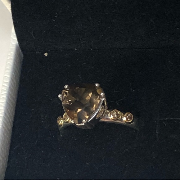 Pandora Smokey Quartz 14k & 925 Ring - Picture 3 of 10